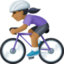 woman biking: medium-dark skin tone on Facebook