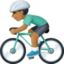 man biking: medium-dark skin tone on Facebook