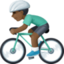 man biking: dark skin tone on Facebook