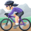 woman mountain biking: light skin tone on Facebook