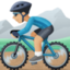 man mountain biking: medium-light skin tone on Facebook