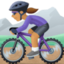 woman mountain biking: medium skin tone on Facebook