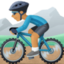 man mountain biking: medium skin tone on Facebook