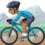 man mountain biking: medium-dark skin tone on Facebook