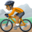 person mountain biking: medium-dark skin tone on Facebook