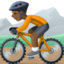 person mountain biking: dark skin tone on Facebook
