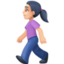 woman walking: light skin tone on Facebook