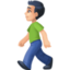 man walking: light skin tone on Facebook