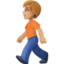 person walking: medium-light skin tone on Facebook