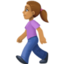 woman walking: medium skin tone on Facebook