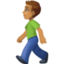 man walking: medium skin tone on Facebook