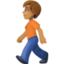 person walking: medium skin tone on Facebook