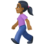 woman walking: medium-dark skin tone on Facebook