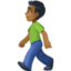 man walking: medium-dark skin tone on Facebook