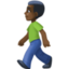 man walking: dark skin tone on Facebook