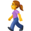 woman walking on Facebook