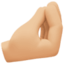 pinched fingers: medium-light skin tone on Facebook