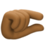 pinching hand: medium-dark skin tone on Facebook
