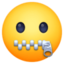 zipper-mouth face on Facebook