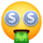 money-mouth face on Facebook