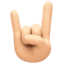 sign of the horns: light skin tone on Facebook