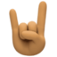 sign of the horns: medium skin tone on Facebook