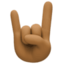 sign of the horns: medium-dark skin tone on Facebook