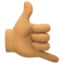 call me hand: medium skin tone on Facebook