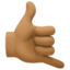 call me hand: medium-dark skin tone on Facebook