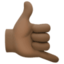 call me hand: dark skin tone on Facebook