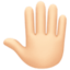 raised back of hand: light skin tone on Facebook
