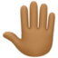 raised back of hand: medium-dark skin tone on Facebook