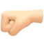 left-facing fist: light skin tone on Facebook
