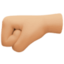 left-facing fist: medium-light skin tone on Facebook