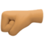 left-facing fist: medium skin tone on Facebook
