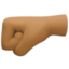 left-facing fist: medium-dark skin tone on Facebook