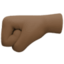 left-facing fist: dark skin tone on Facebook