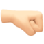 right-facing fist: light skin tone on Facebook