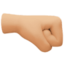 right-facing fist: medium-light skin tone on Facebook