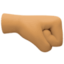 right-facing fist: medium skin tone on Facebook
