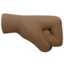right-facing fist: dark skin tone on Facebook