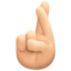 crossed fingers: light skin tone on Facebook