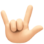 love-you gesture: light skin tone on Facebook