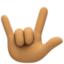 love-you gesture: medium skin tone on Facebook