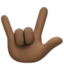love-you gesture: dark skin tone on Facebook
