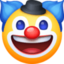 clown face on Facebook