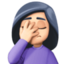 woman facepalming: light skin tone on Facebook