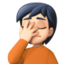 person facepalming: light skin tone on Facebook