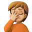 person facepalming: medium-light skin tone on Facebook