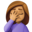 woman facepalming: medium skin tone on Facebook